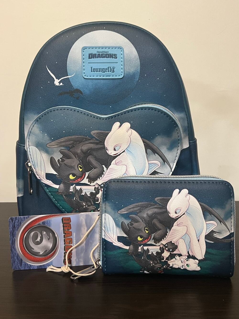 Loungefly How To Train Your Dragon Toothless Light Fury Babies Backpack Wallet